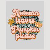 Leopard Print Autumn Love DTF Transfer - 'Autumn Leaves & Pumpkin Please